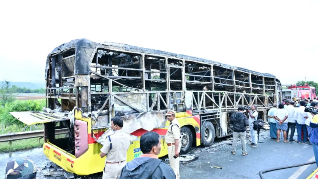 Kurnool Bus Fire Tragedy: 20 Dead in Andhra Pradesh; CM Chandrababu Naidu Reviews Situation from Dubai